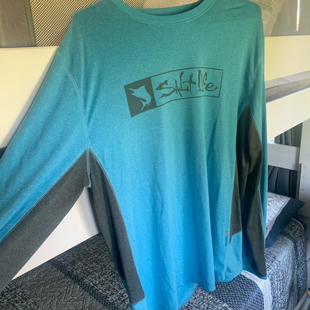 Salt Life Blue Long Sleeve Fishing Shirt